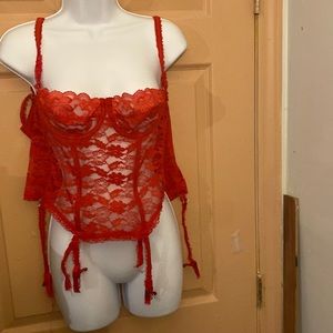 Dolores size 34 red cute, lacy, bustiers, flowers, sexy